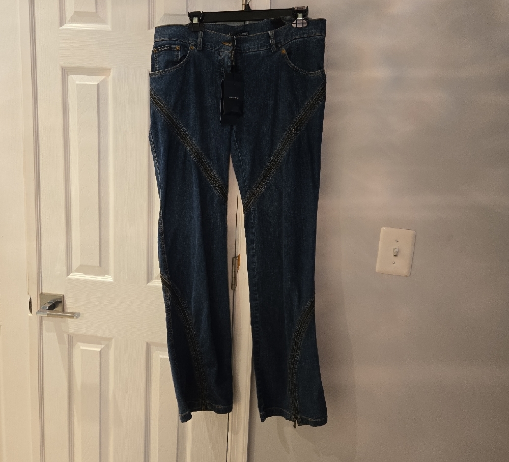 Dolce & Gabbana Blue Flare Wide Leg Jeans